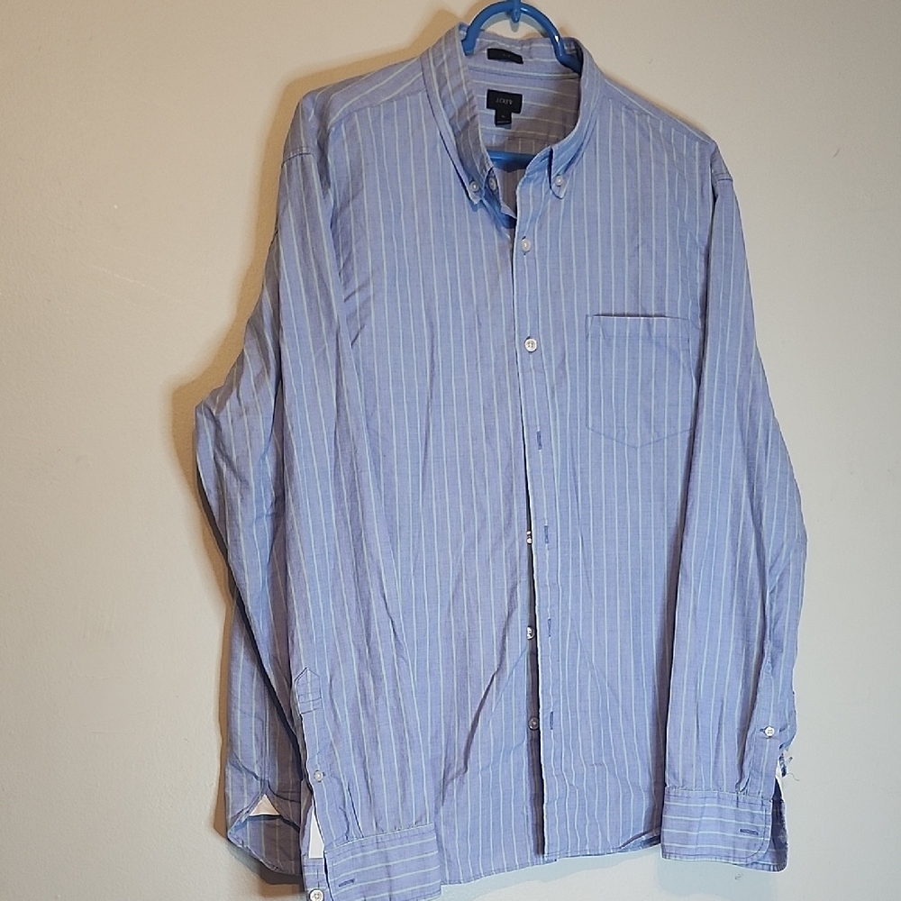 J. Crew Light Blue Striped Button Down Shirt